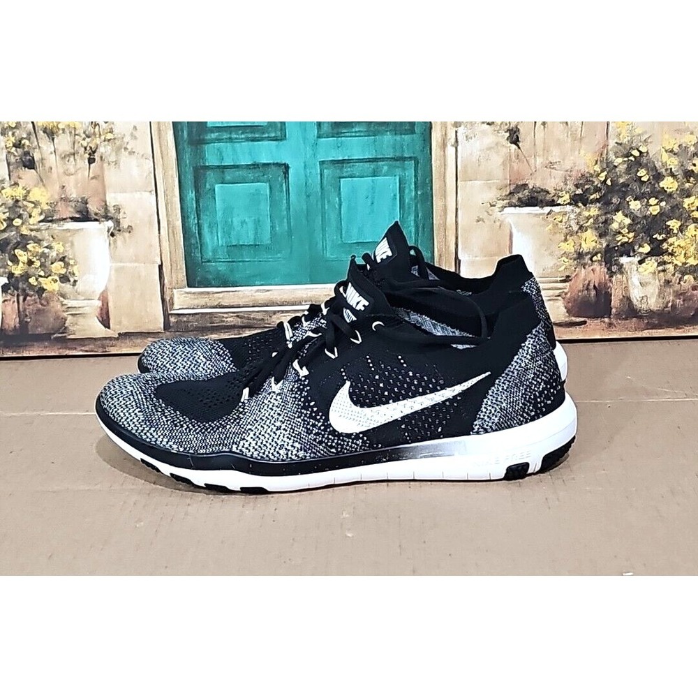 NIKE Focus Flyknit 2 Training Sneakers Shoe Black White Workout Gym 880630-001
